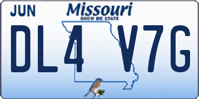 MO license plate DL4V7G