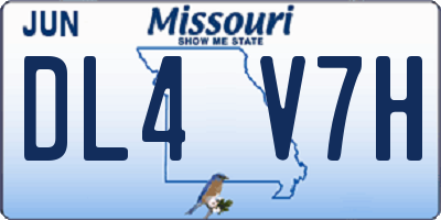 MO license plate DL4V7H