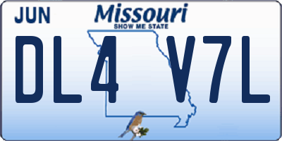 MO license plate DL4V7L