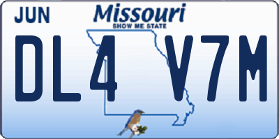 MO license plate DL4V7M
