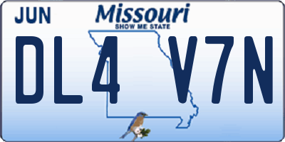 MO license plate DL4V7N