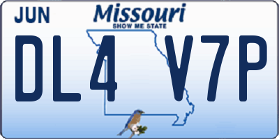 MO license plate DL4V7P