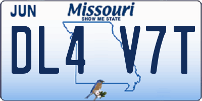 MO license plate DL4V7T