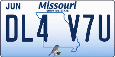 MO license plate DL4V7U