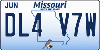 MO license plate DL4V7W