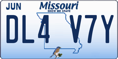MO license plate DL4V7Y