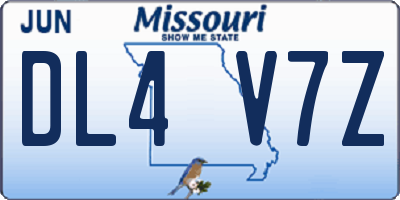 MO license plate DL4V7Z