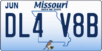 MO license plate DL4V8B