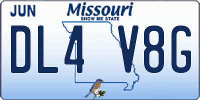 MO license plate DL4V8G