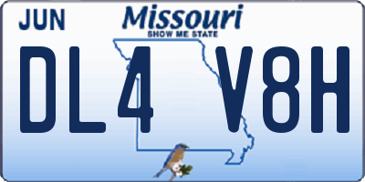 MO license plate DL4V8H