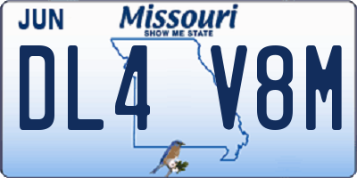 MO license plate DL4V8M