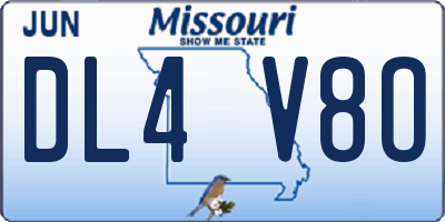 MO license plate DL4V8O