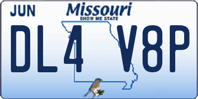 MO license plate DL4V8P