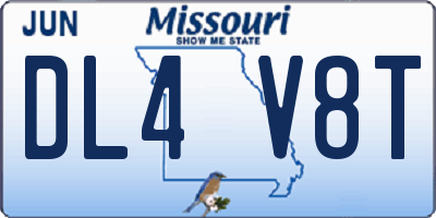 MO license plate DL4V8T