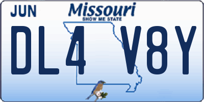 MO license plate DL4V8Y