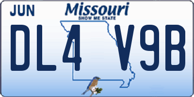 MO license plate DL4V9B