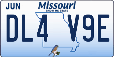 MO license plate DL4V9E