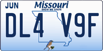 MO license plate DL4V9F