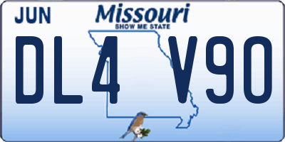 MO license plate DL4V9O