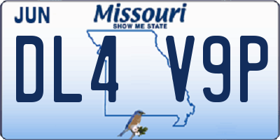 MO license plate DL4V9P