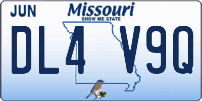 MO license plate DL4V9Q
