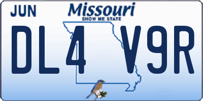 MO license plate DL4V9R