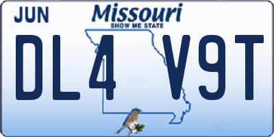MO license plate DL4V9T