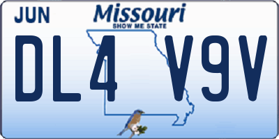 MO license plate DL4V9V