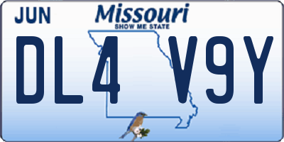 MO license plate DL4V9Y