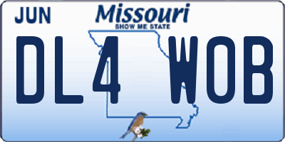MO license plate DL4W0B