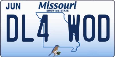 MO license plate DL4W0D