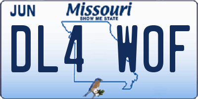 MO license plate DL4W0F
