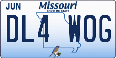 MO license plate DL4W0G