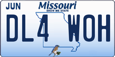 MO license plate DL4W0H