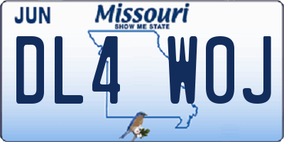 MO license plate DL4W0J