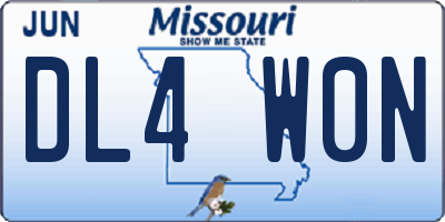 MO license plate DL4W0N