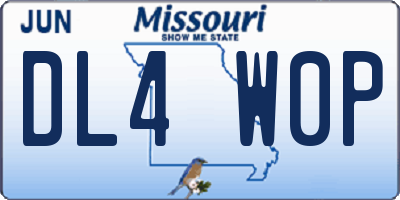 MO license plate DL4W0P