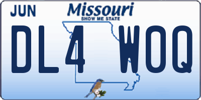 MO license plate DL4W0Q