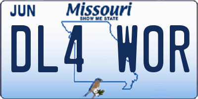 MO license plate DL4W0R
