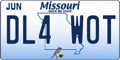 MO license plate DL4W0T