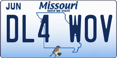 MO license plate DL4W0V