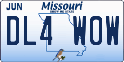 MO license plate DL4W0W
