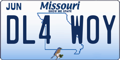 MO license plate DL4W0Y