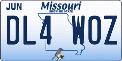 MO license plate DL4W0Z