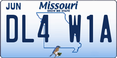 MO license plate DL4W1A