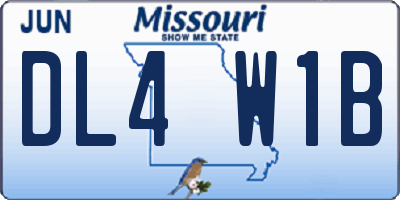 MO license plate DL4W1B