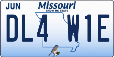 MO license plate DL4W1E