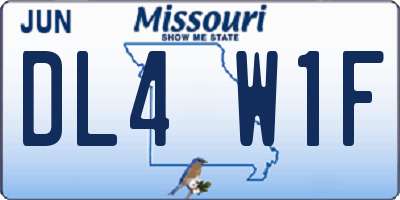 MO license plate DL4W1F