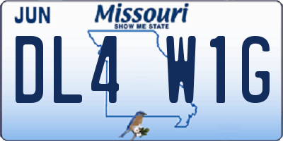 MO license plate DL4W1G