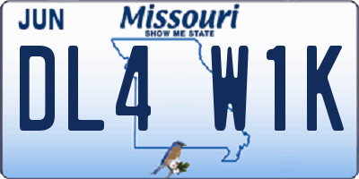 MO license plate DL4W1K
